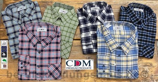 CDM Arbeitshemd 3er Set 1/1Arm Flanellhemd 90cm verschiedene Dessin kariert